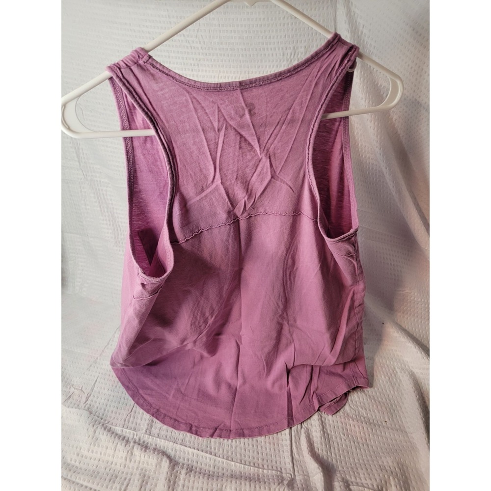 SO Goods for Life Womens Purple V-Neck Pocket Tank Top Size M Cotton Sleeveless